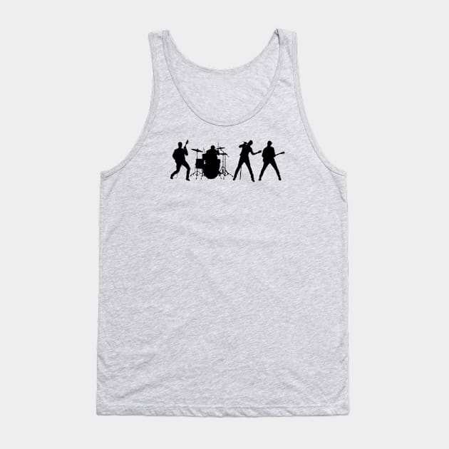 Rock Band Silhouette Tank Top by NeilGlover